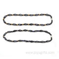 Magnetic Jewelry Hematite Twist Beads Necklace with Cloisonne Beads and Magnetic Twist Beads